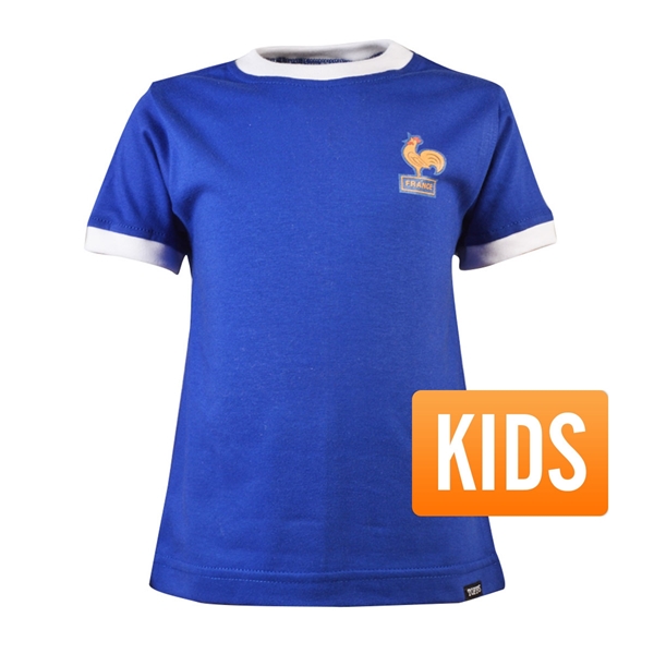 Afbeeldingen van TOFFS - Frankrijk Retro Ringer T-Shirt Kids - Blauw