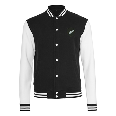 Rugby Vintage - Nieuw-Zeeland Sweat College Jacket - Zwart/ Wit afbeelding