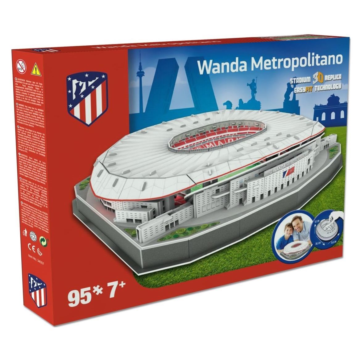 porselein aluminium zuiger Atletico Madrid Wanda Metropolitano Stadion - 3D Puzzel | Sportus.nl