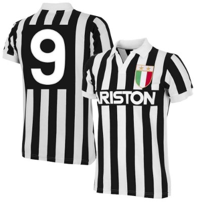 Juventus Ariston Retro Shirt 1984-1985 + Nummer 9