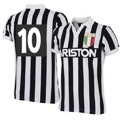 Juventus Ariston Retro Voetbalshirt 1984-1985 + Nummer 10