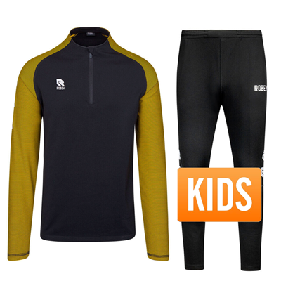 Robey - Performance Half-Zip Trainingspak - Zwart/ Geel - Kinderen afbeelding