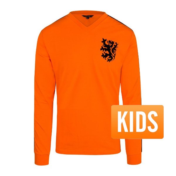 bioscoop jukbeen Frank Cruyff - Holland Retro Shirt WK 1974 + Nummer 14 - Kinderen (Lange Mouwen)  | Sportus.nl
