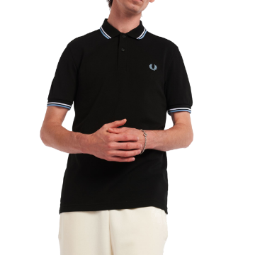 black and white polo tee