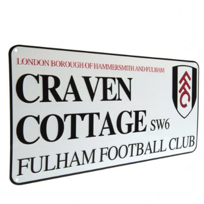 Fulham Straatbord - Wit (40cm x 18cm)