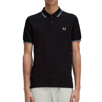 Fred Perry - Twin Tipped Polo Shirt - Zwart/ Cyberblauw/ Oranje