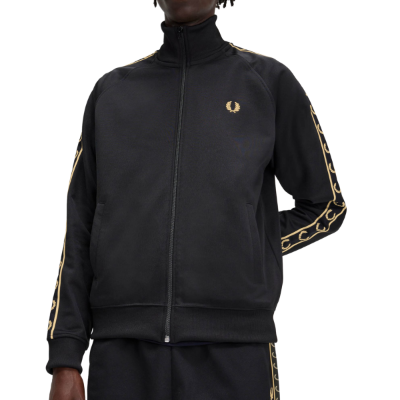 Fred Perry - Contrast Tape Trainingsjack - Zwart/ Goud