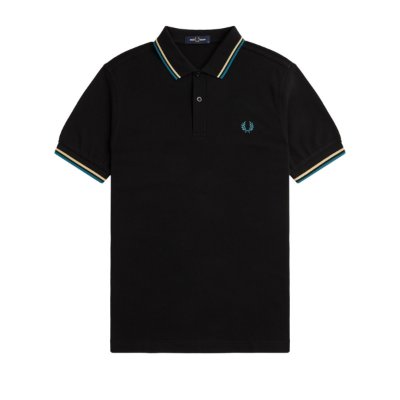 Fred Perry - Twin Tipped Poloshirt - Black/ Ice Cream/ Cyber Blue