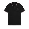 Fred Perry - Polo Twin Tipped - Black/ Ecru/ Dusty Rose Pink