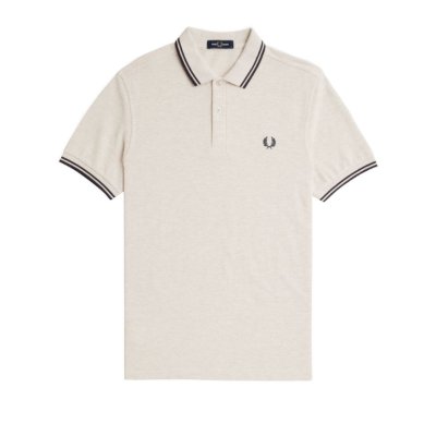 Fred Perry - Twin Tipped Poloshirt - Porridge Marl/ Anchor Grey