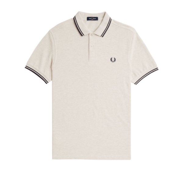 Fred Perry - Polo Twin Tipped - Porridge Marl/ Anchor Grey