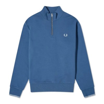 Fred Perry - Half Zip Sweater - Midnight Blue/ Ice