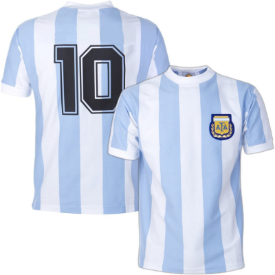 Argentinië Retro Voetbalshirt WK 1986 + Nummer 10