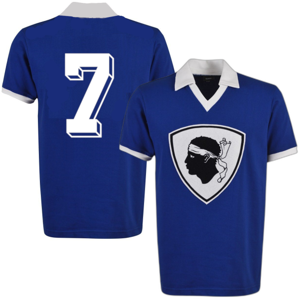 Bastia Retro Football Shirt 1978 + Number 7 (Rep)