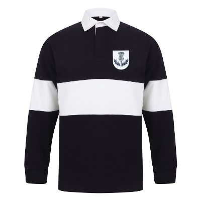 Sportus.nl Rugby Vintage - Schotland Panelled Retro Rugby Shirt - Navy/ Wit